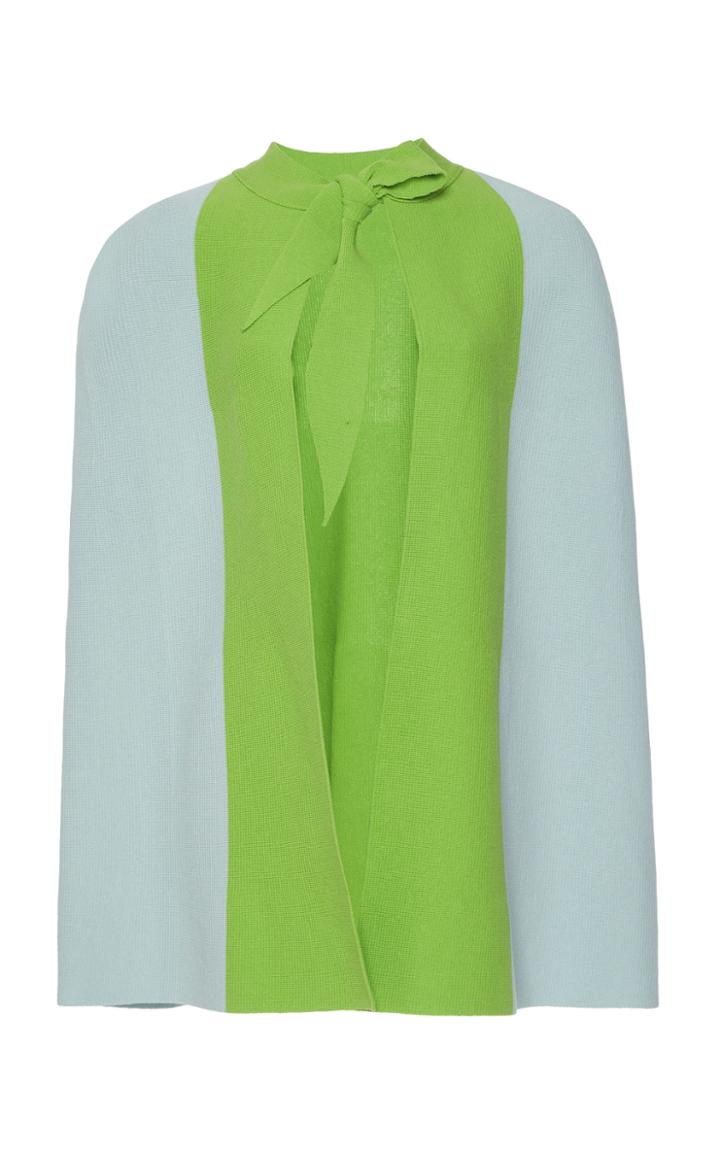 Delpozo Bicolor Knit Cape