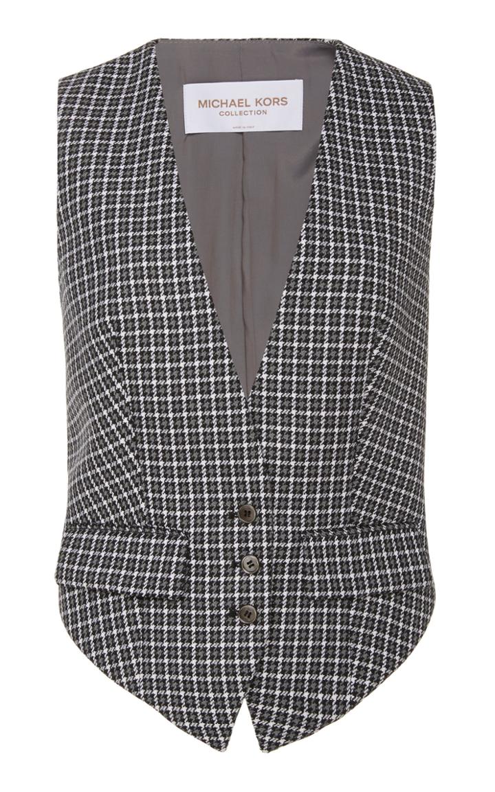 Michael Kors Collection Checked Wool Vest