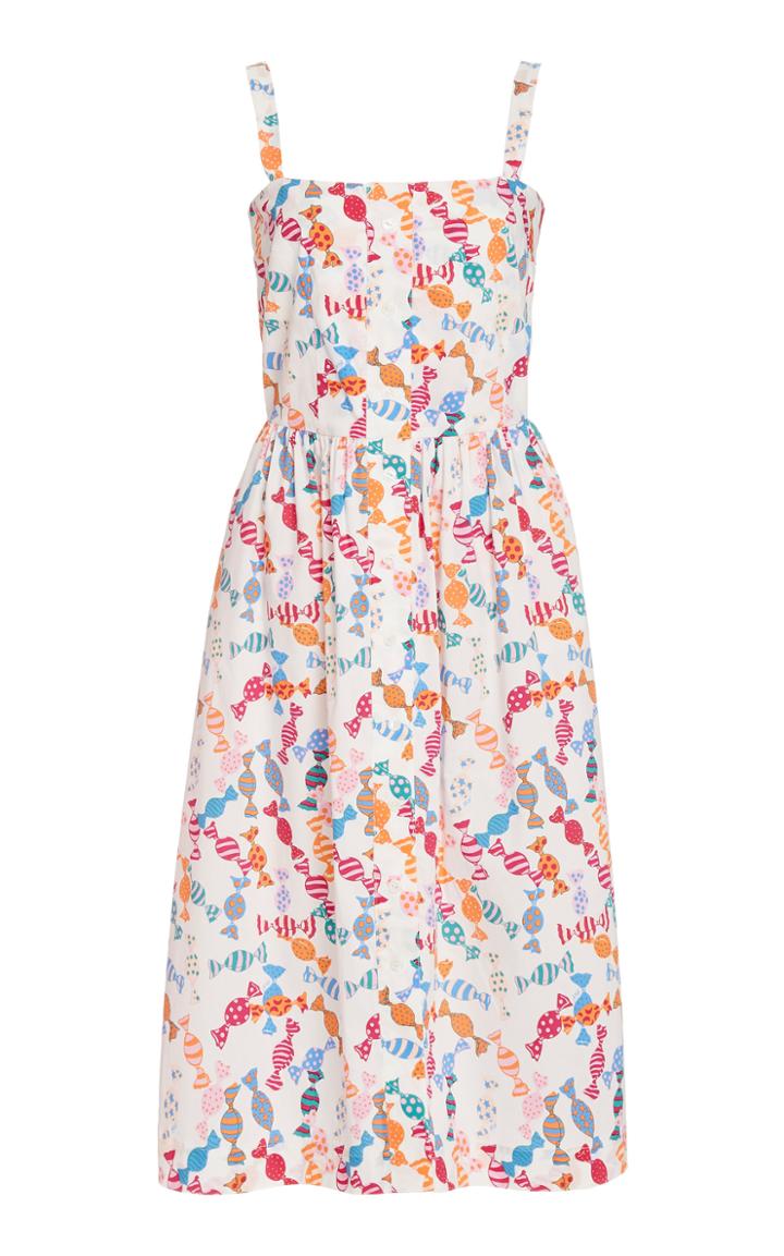 Hvn Laura Printed Silk Knee-length Dress