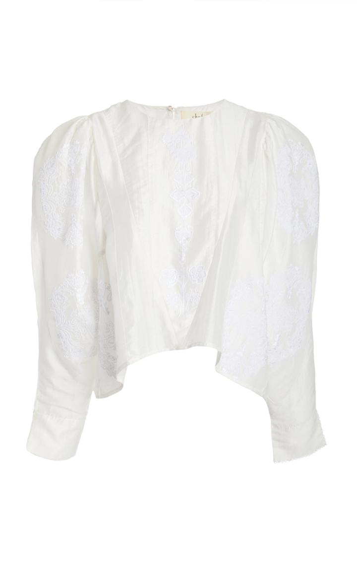 Moda Operandi Chufy Namid Embroidered Cotton-silk Voile Top