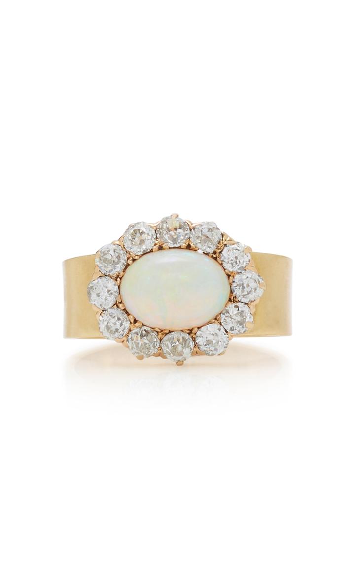 Renee Lewis 18k Gold Opal And Diamond Ring