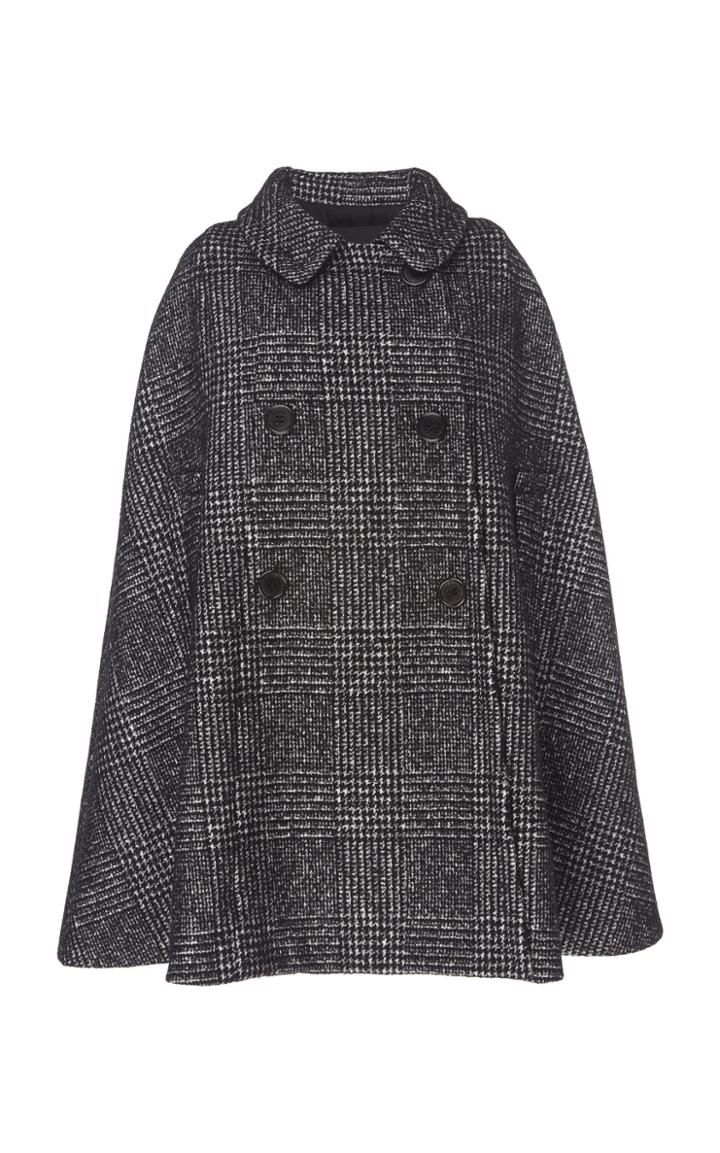 Marc Jacobs Collared Plaid Wool-blend Cape