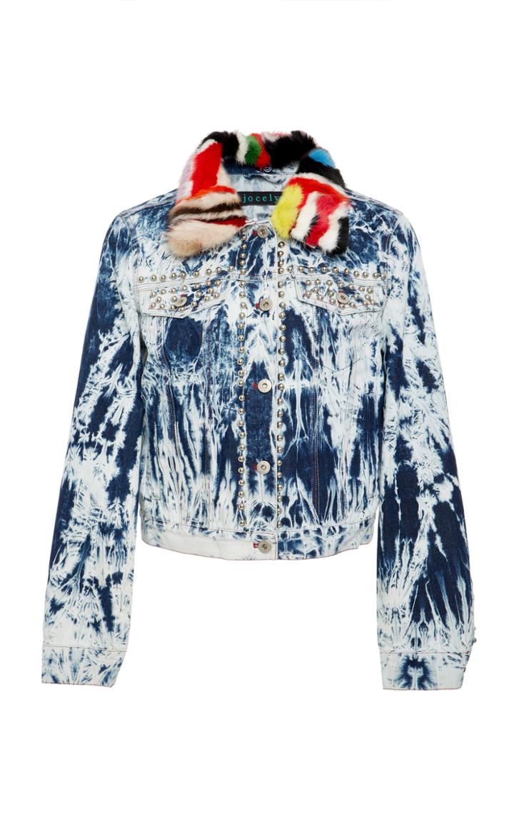 Jocelyn Denim Jacket With Mink Collar