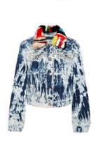 Jocelyn Denim Jacket With Mink Collar