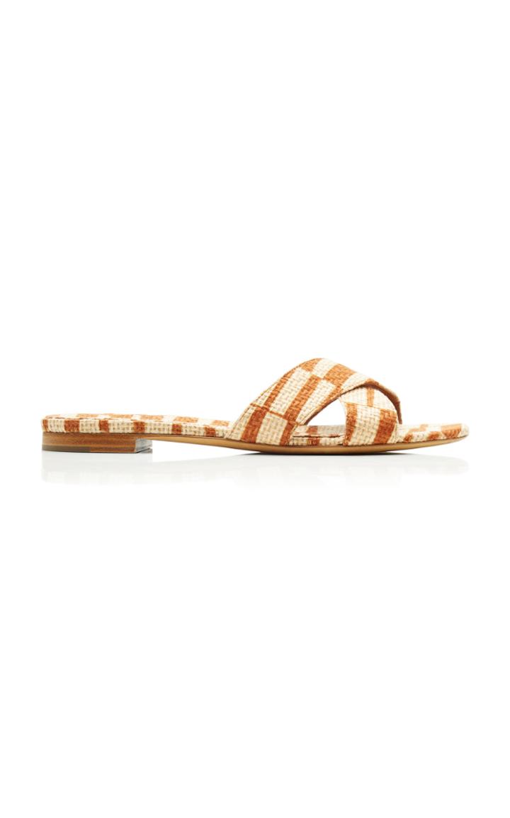 Tabitha Simmons X Johanna Ortiz Lassie Striped Raffia Slides