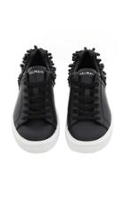 Moda Operandi Balmain Leather Embellished B Court Sneakers Size: 35