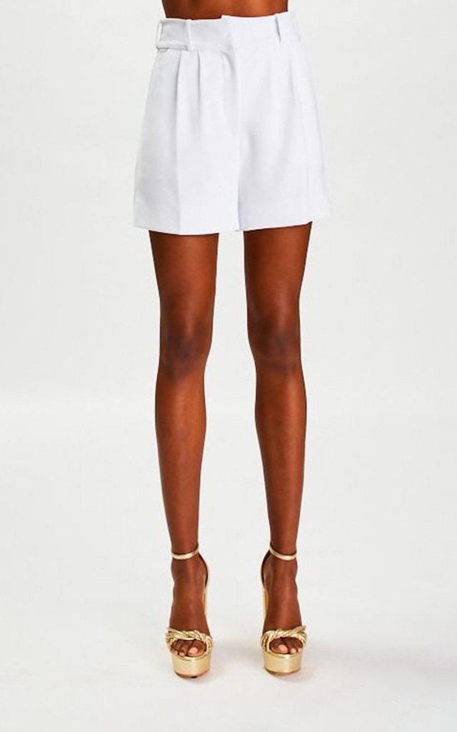 Moda Operandi Sergio Hudson Pleated Crepe Shorts