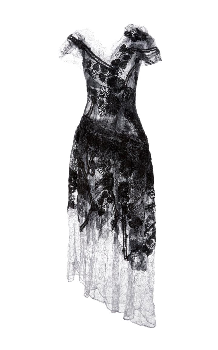 Rodarte Metallic Waxed Lace Dress