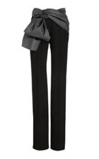 Carolina Herrera Satin-trimmed Crepe Straight-leg Pants
