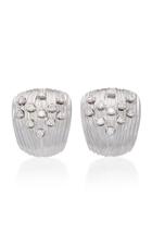 Hueb Plisse 18k White Gold Diamond Earrings