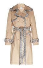 Huishan Zhang Hemingway Tweed-trim Cotton Trench
