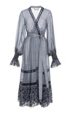 Alexis Theo Lace-trimmed Cotton-blend Voile Wrap Dress