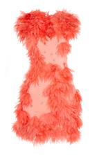 Christian Siriano Flamingo Pink Organza Floral Applique Dress