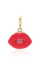 Moda Operandi Luis Morais 14k Yellow Gold Large Pink Enamel Lip Charm