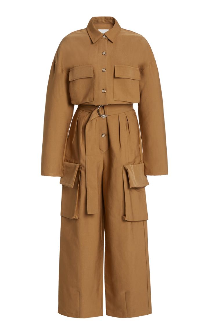 The Frankie Shop Linda Cotton-blend Cargo Jumpsuit