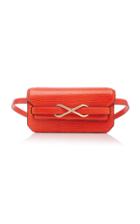 Cushnie Infinity Lizard Embossed Leather Clutch With Belt