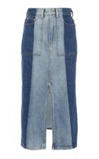 Proenza Schouler Pswl Two-tone Denim Midi Skirt