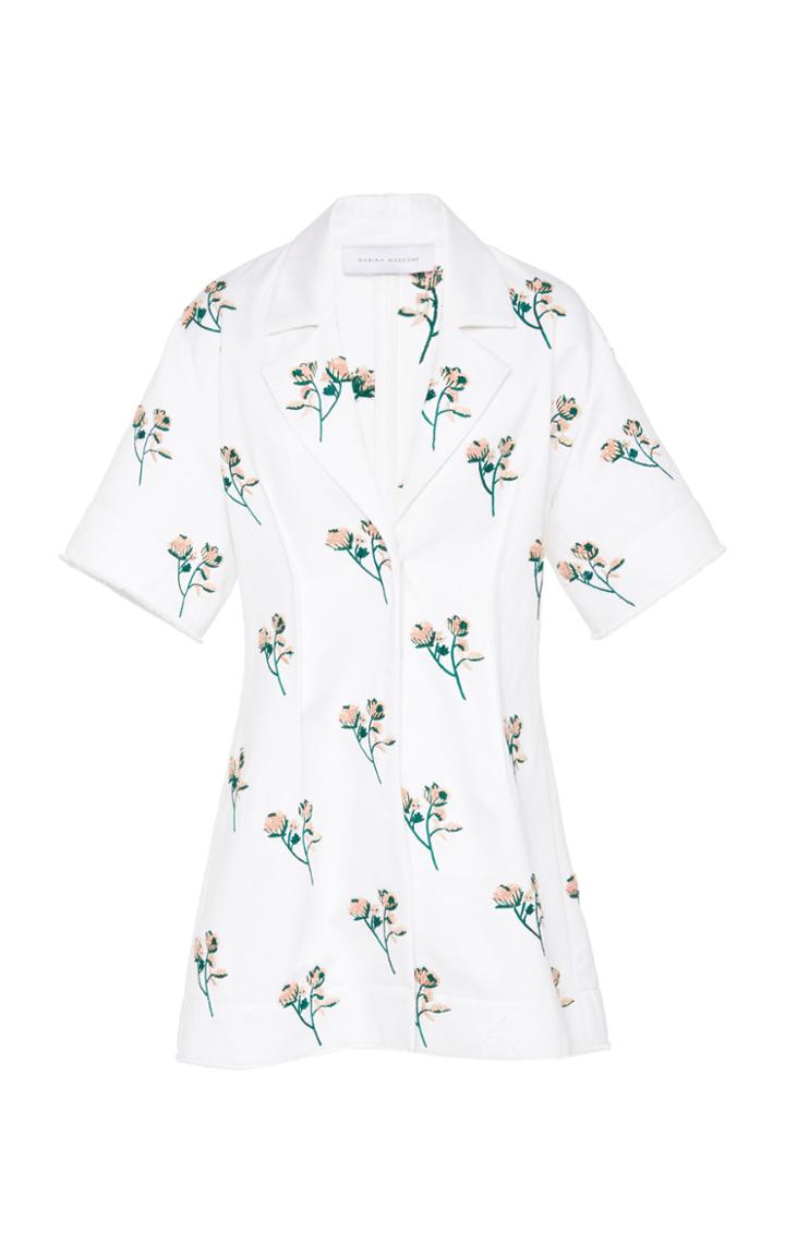 Marina Moscone Floral-print Cotton Top