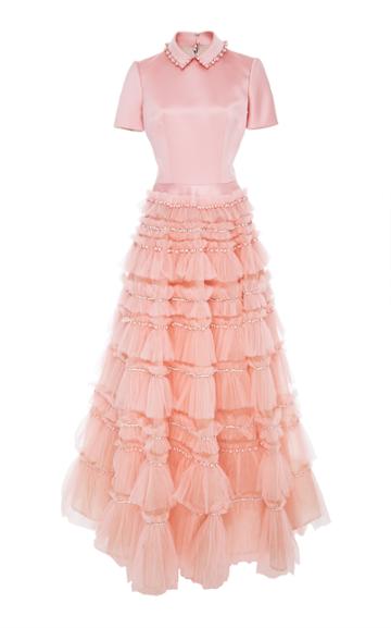 Viktor & Rolf Embellished Tulle Ruffle Gown
