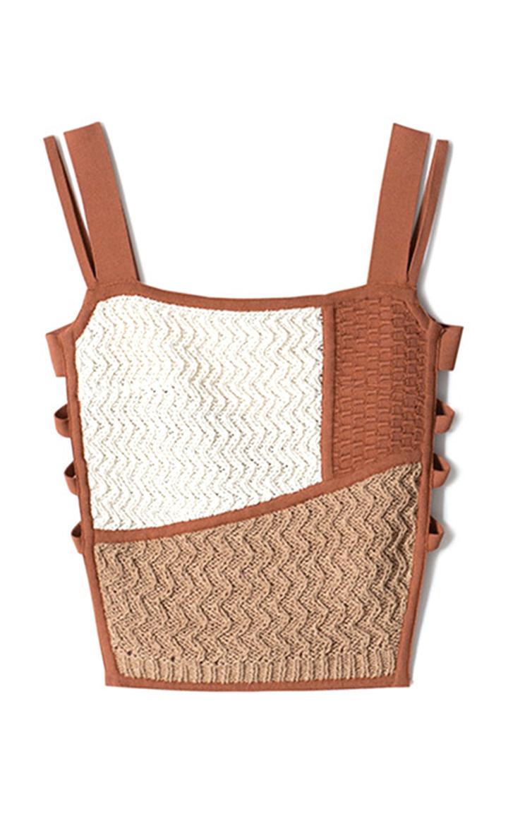 Moda Operandi Nanushka Ona Patchwork Knit Top