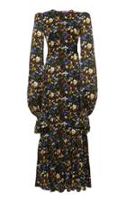 The Vampire's Wife Festival Floral-print Silk-satin Maxi Dress