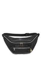 Alexander Wang Black Matte Croc Embossed Calf Leather Padlock Belt Bag