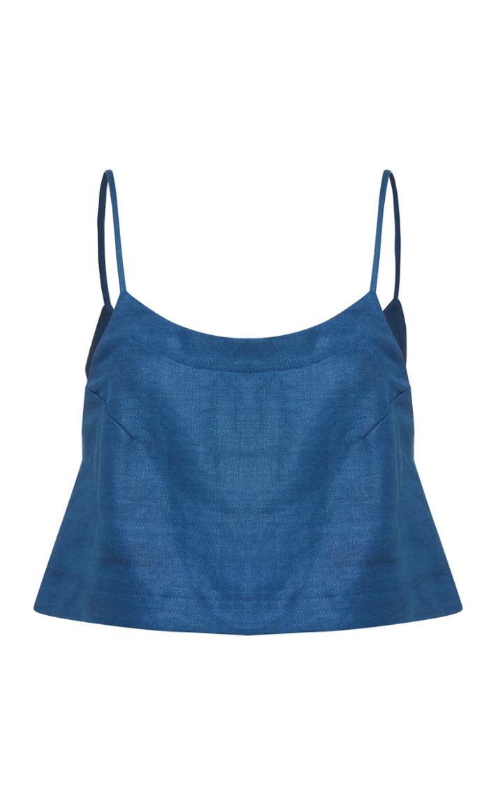 Bondi Born Flared Linen Twill Cami Top