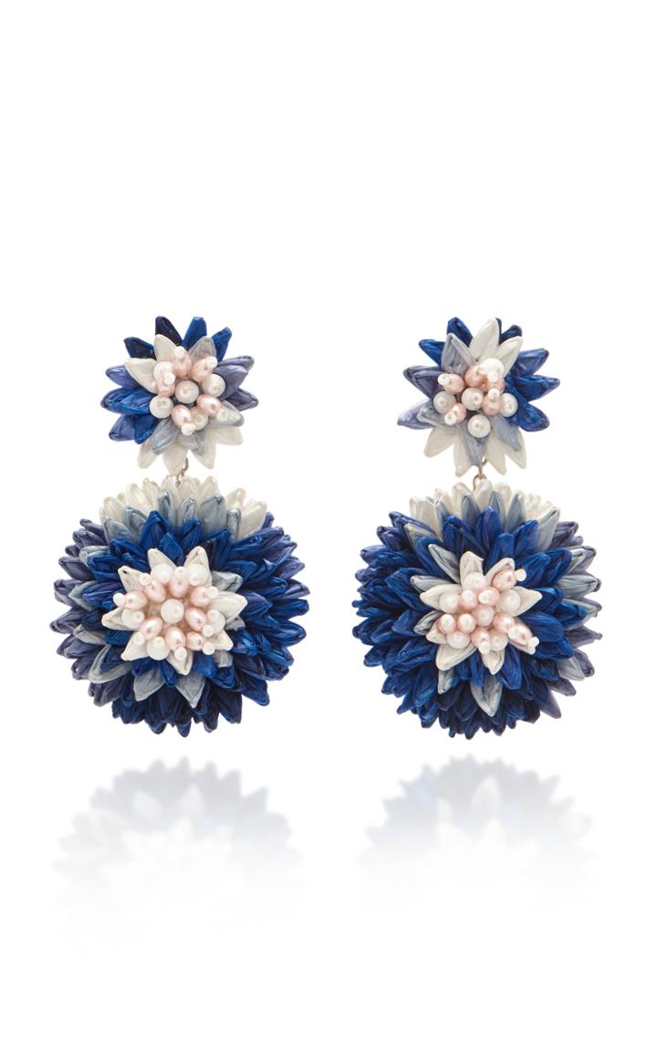 Mignonne Gavigan Scarlett Raffia Bead And Crystal Earrings