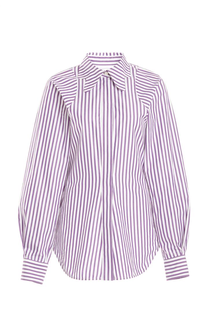 Victoria Beckham Tapered Striped Cotton Shirt