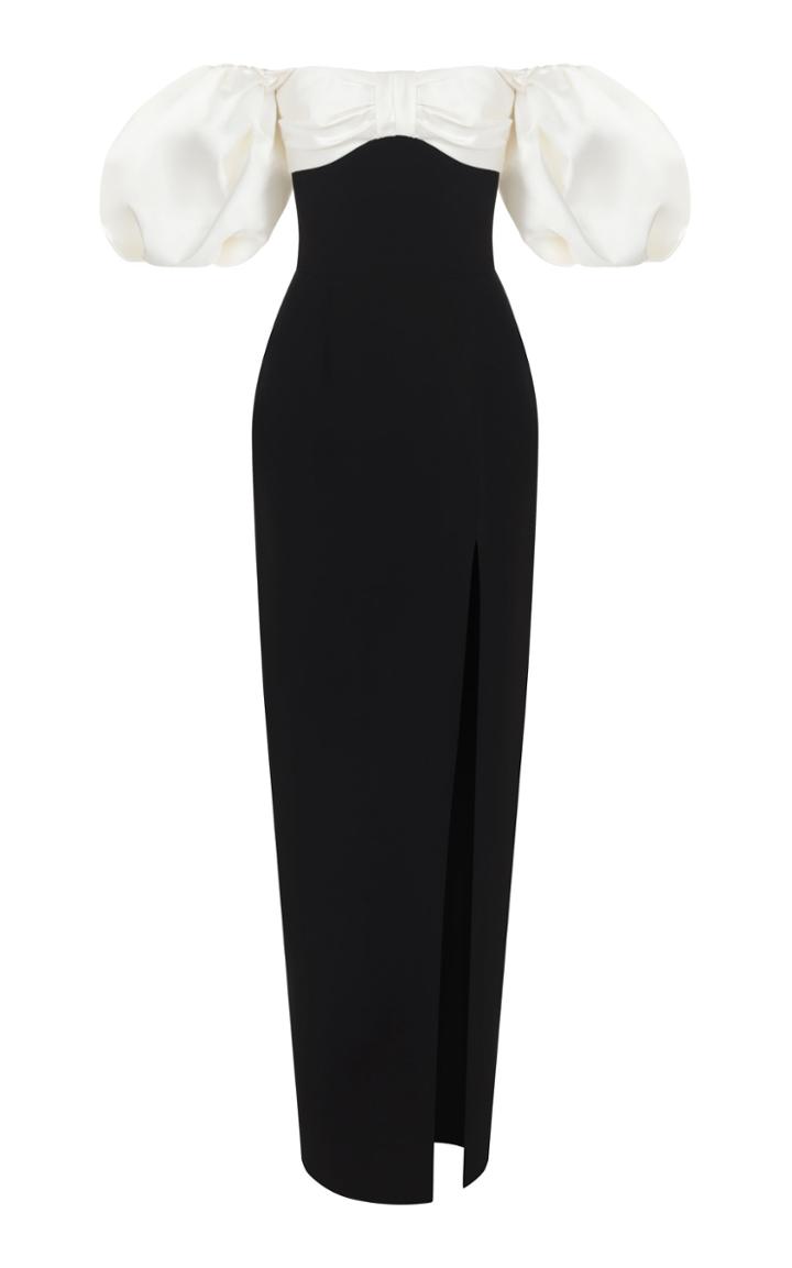 Rasario Puff Sleeve Evening Gown