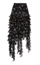Michael Kors Collection Ruffle Pleated Silk Skirt