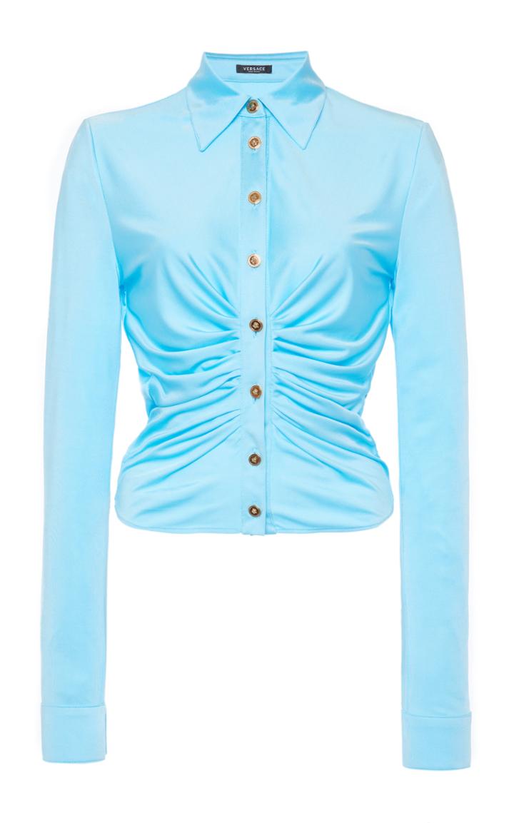 Moda Operandi Versace Ruched Jersey Top