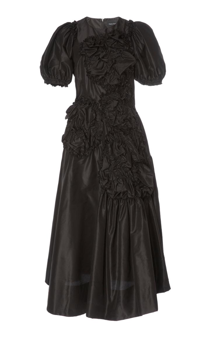 Simone Rocha Ruched Flower Taffeta Dress