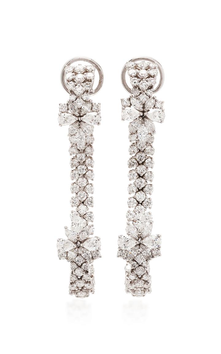 Moda Operandi Yeprem 18k White Diamond Hoop Earrings