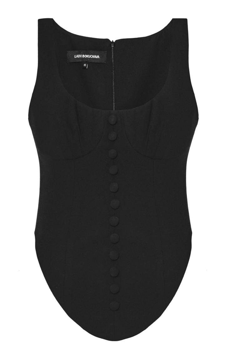Moda Operandi Lado Bokuchava Button-detailed Poplin Corset Top Size: Xs