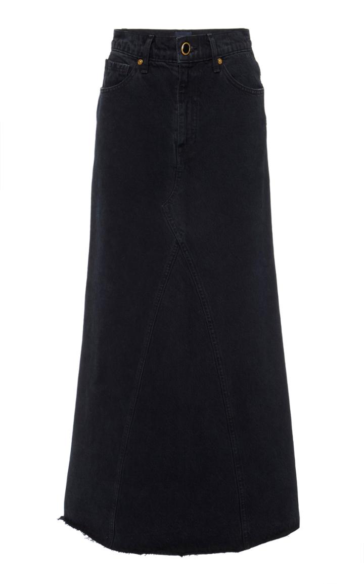 Khaite Magdelena Dark-wash Denim Maxi Skirt