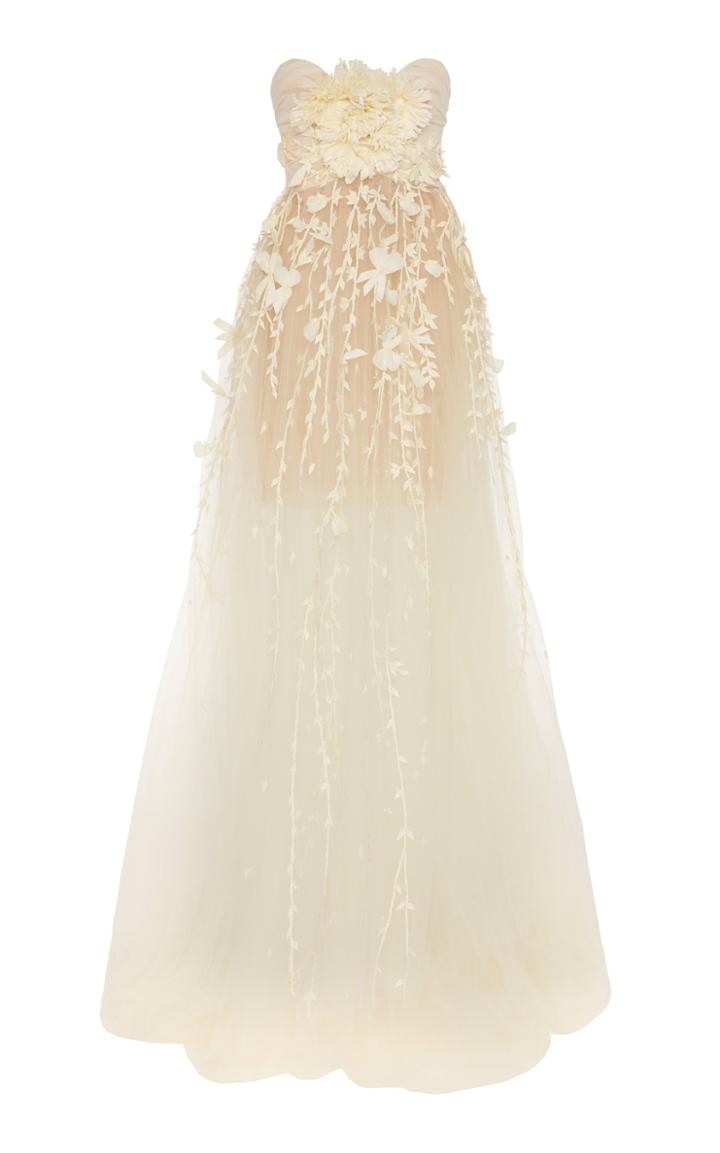 Moda Operandi Oscar De La Renta Embellished Tulle Gown Size: 0