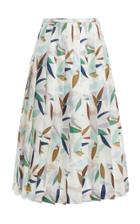 Moda Operandi Gabriela Hearst Jesse Pleated Leaf-print Silk Twill Midi Skirt