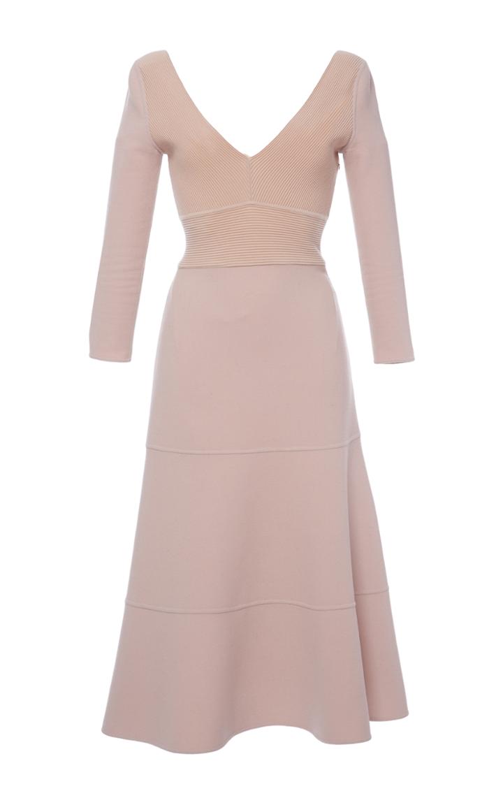 Agnona Lana Double Stretch Knit Round Circle Midi Dress