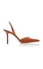 Jimmy Choo Thandi Croc-effect Leather Slingback Pumps