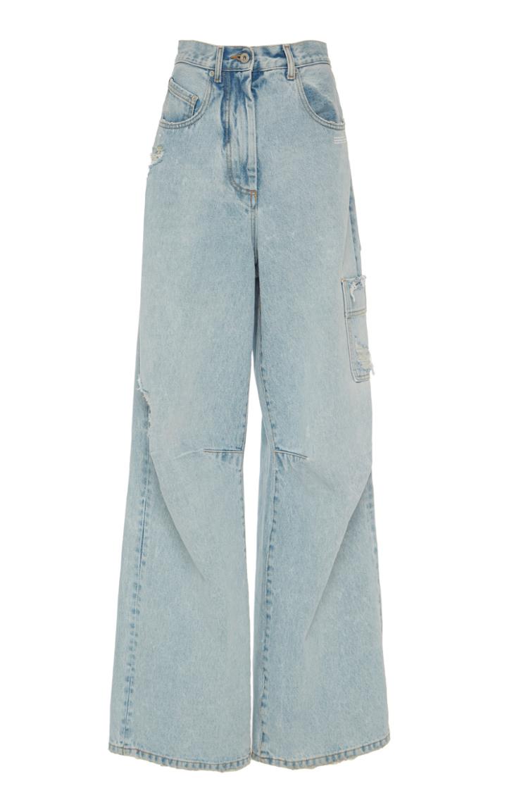Off-white C/o Virgil Abloh Cargo Jeans With Fringe Trim
