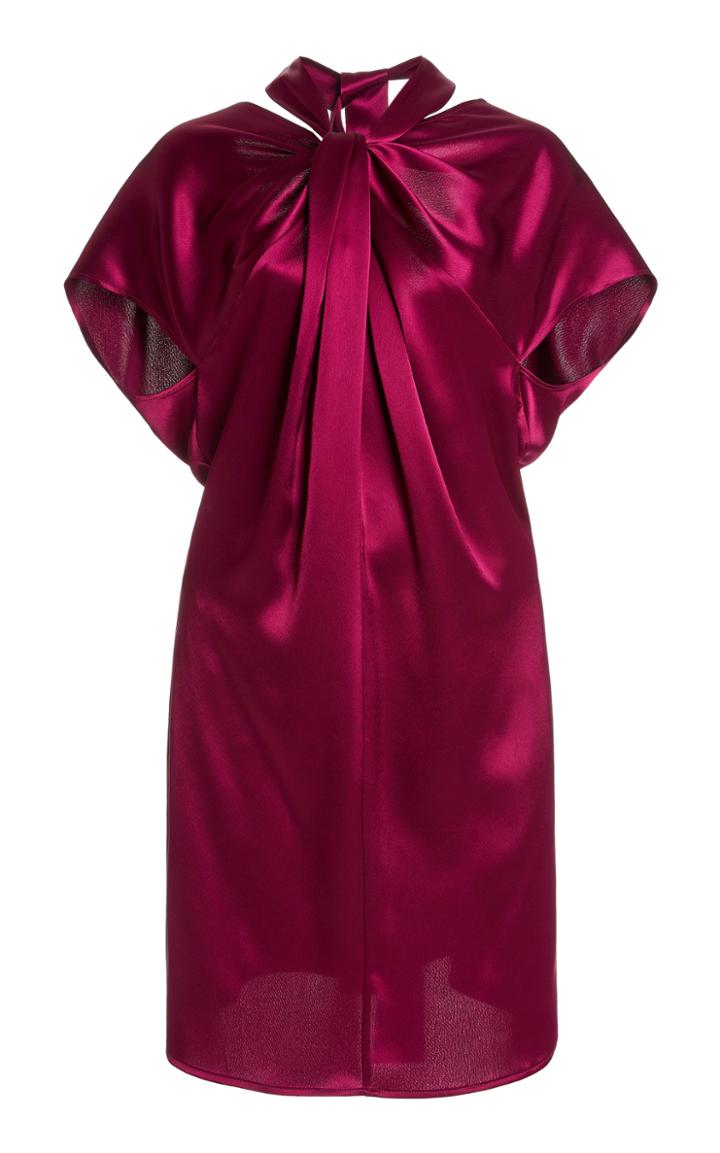 Moda Operandi Unttld Nudo Knot-detailed Satin Mini Halter Dress