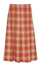 Marni Pleated Plaid Wool Midi Skirt