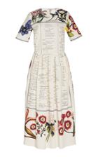 Oscar De La Renta Patterned Cotton Midi Dress