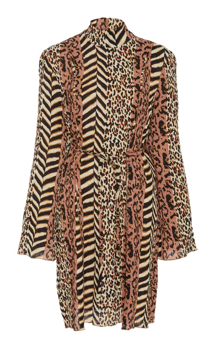 Nanushka Yai 60's Pleat Bell Sleeve Mini Dress