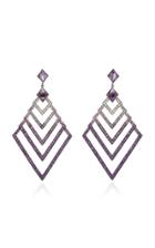 Lynn Ban Black Rhodium-plated Silver, Amethyst And Sapphire Earrings