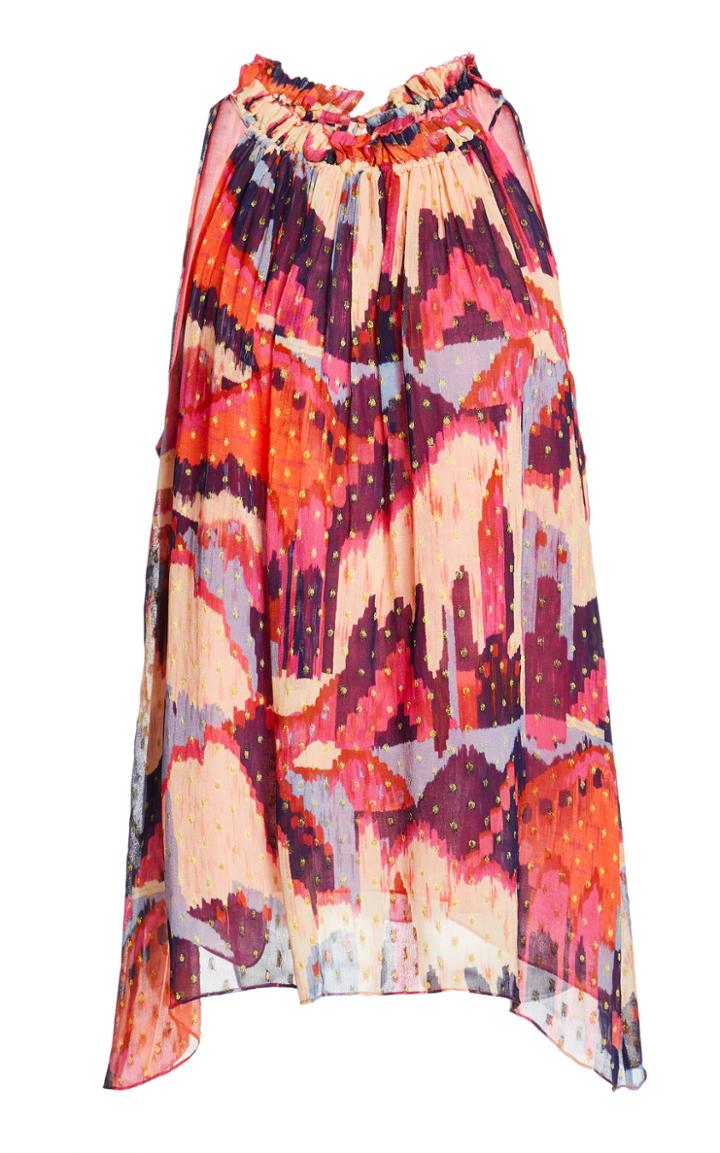 Moda Operandi Chufy Urpi Printed Metallic Georgette Top