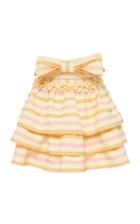 Luisa Beccaria Tiered Cotton Blend Mini Skirt