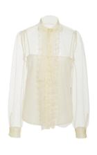 Red Valentino Romantic Ruffle Mesh Blouse