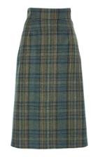 Luisa Beccaria Plaid Virgin Wool Skirt